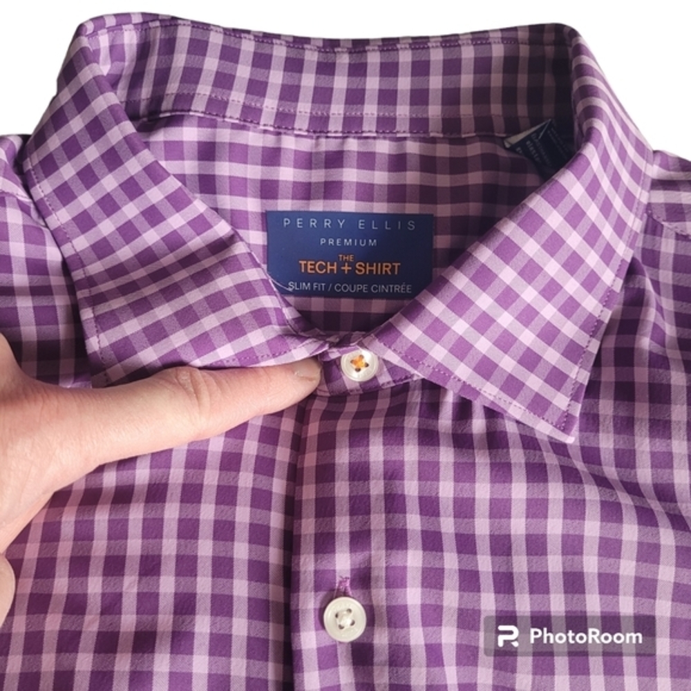 Perry Ellis Premium The Tech+ shirt,‎ size 17 - Picture 7 of 9